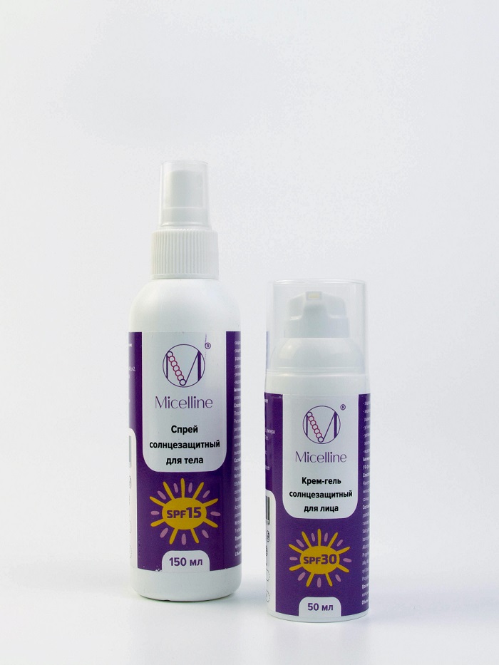 НК-4 Набор Крем-гель солнцезащитный для лица SPF30 50мл+Спрей SPF15 солнцезащитный для тела 150 мл ООО "Мицеллайн"
